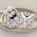 2PCS Summer Floral Baby Girl Suit New Autumn Fashion Lace Bow Baby Girls' Set Peter Pan Collar Shirt and Shorts Princess Outfits