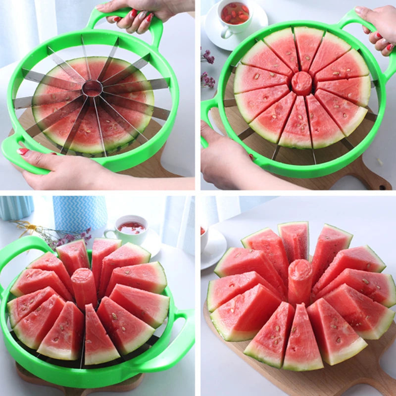 Watermelon Slicer Cutter Stainless Steel Large Size Sliced Watermelon Cantaloupe Slicer Fruit Divider Kitchen Gadgets Items
