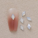 100pcs/Pack White Opal Drop Heart Mixed Shaped Resin Rhinestone Fancy Style Shiny 3D Manicure Nail Art Decoration Charms Jewelry