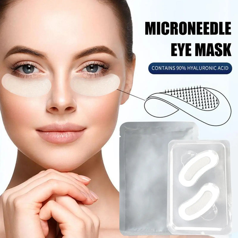 Hyaluronic Acid Microneedle Eye Patches Mask For Anti Wrinkle Aging Dark Circles Moisturizing Under Eye Gel Pads Skin Care