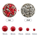 100sets Dome Cap Rivets 14 Colors Metal Studs Round Rivet for Leather Craft Bag Belt Clothing Garment Shoes Collar Parts