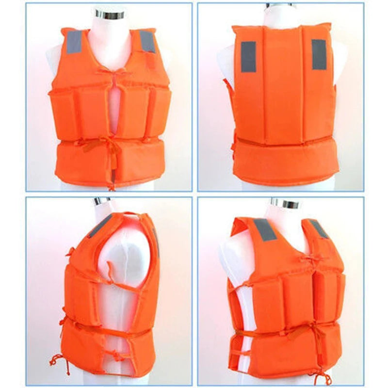 Orange Adult Childen Foam Flotation Swimming Life Jacket Vest With Whistle Boats Fishing Vest Swimming Drifting Vest