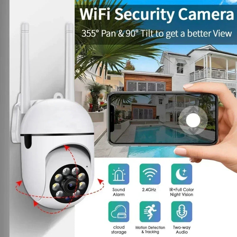 5MP Wifi Wireless Security Monitor Cameras Color Night Vision Outdoor Waterproof Cam Smart Home 4x Zoom CCTV Surveillance Camera