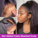Kinky Straight 360 HD Full Lace Wigs Human Hair Brazilian Yaki Straight 13x6 HD Lace Frontal Wig Preplucked 250% High Density