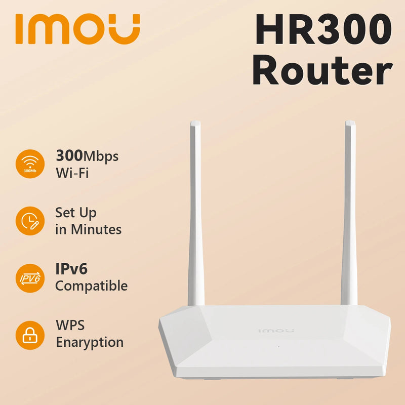 IMOU 300Mbps Wireless Router HR300 with IEEE 802.11b/g/n Technology WPS Encryption IPv6 Compatible WLAN Schedule