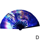 Classic Folding Fan Hand Fans Rainbow Home Print Bamboo Bone Cooling Handheld Festival Performance Dance Crafts Gift 33cm