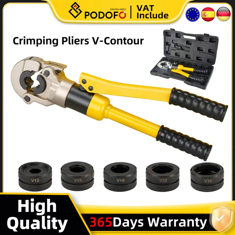 Hydraulic Pipe Crimping Tool Adjustable Crimper with Heavy-Duty Pressure for Copper Stainless Steel PEX Pipes TH V12/15/18/22/28