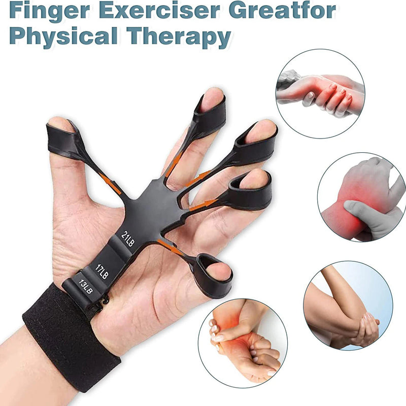 Finger Gripper Flex Gripster Guitar Hand Grip Exerciser Strengthener 6 Resistant Levels Expander Rubber Finger Trainer Elastic