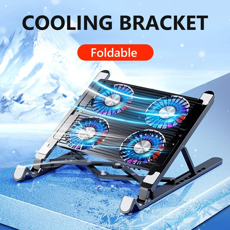 ICE COOREL Laptop Cooler Splicing Stable Foldable Notebook Riser Portable Tablet Stand 7 Gears Adjustable Laptop Cooling Pads