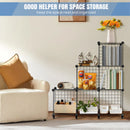 6/12 Cube Storage Shelves,Multifunctional DIY Wire Fence Wardrobe Combination Unit for Office/Livingroom/Kitchen/Bedroom/Study