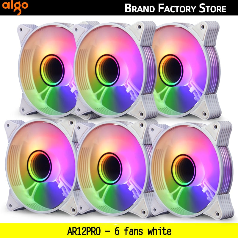 Aigo AR12PRO white Computer Case fan ventoinha PC 120mm rgb fan 4pin PWM Cooling fan 3pin5v Unlimited space argb 12cm ventilador