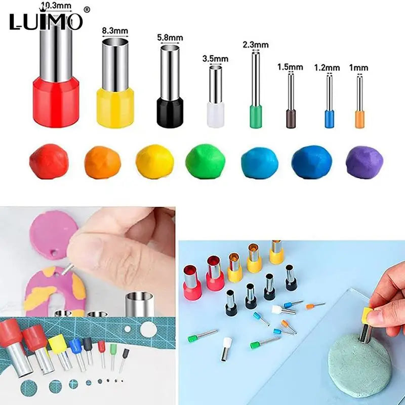 8Pcs 8 Sizes Polymer Clay Cutter Molds Hole Punches Tool Set DIY Polymer Clay Earrings Making Craft Handmade