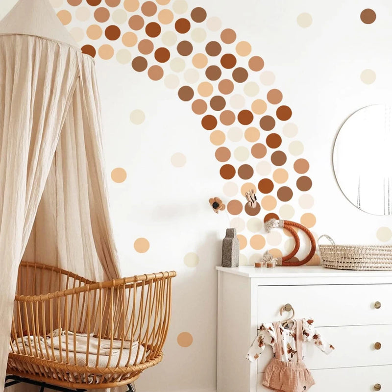 Creative Boho Polka Dot Wall Stickers for Children's Room Baby Girls Boys Nursery Room Home Decor Cartoon Kids Vintage Stickers