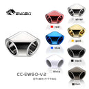 BYKSKI  G1/4'' Thread 90 Degree Fitting Adapter Water Cooling Adaptors