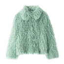 HH Winter Female Trendy Elegant Fur Coats Casual Solid Long Sleeves Turn Down Collar 3 Colors Autumn Warm Chic Jackets