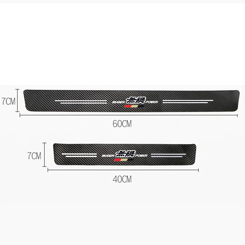 MUGEN Car Door Sill Protection Sticker Carbon Fiber Decorative Strip  for Honda Mugen Power Accord Civic Vezel Crv City Jazz Hrv