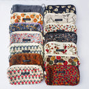 Cute Floral Corduroy Pencil Case Small Cosmetic Lipstick Travel Portable Storage Bag Stationery Pen Makeup Bag Handbag Organizer