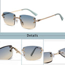 2024 Rimless Square Sunglasses Men Women UV400 Small Gradient Frameless Sun Glasses For Men Popular High Quality Metal Eyewear