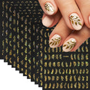 The Gilded Leaf | 12-Piece 3D Metallic Leaf Nail Sticker Set