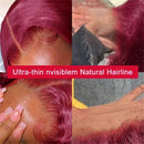 99j Burgunderrot Body Wave Echthaar 13x6 Lace Front Perücken Hohe Dichte 30 Zoll 13x4 HD Lace Frontal Perücken für Frauen Wahl Brasilianisch