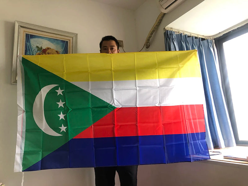 SKY FLAG Comoros flag 90*150cm hanging polyester Union of the Comoros Flag For home Decoration