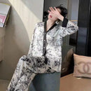 Women's Four-Piece Ink Painting Pajamas Women's Fashion Spring, Autumn And Summer Loose And Comfortable Printing Ladies Homewear