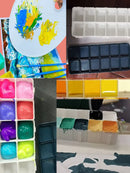 Bview Art 12-Fächer Kunststoff Farbpalette Farbkasten mit weichem Deckel für Aquarell, Gouache, Acryl und Ölfarben