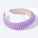 Full Crystal Luxury Hair Accessories Hairbands Sparkly Padded Rhinestones Headbands Headdress Black White Pink Women Headband