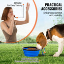 SucceBuy Dog Agility Training Equipment 4 PCS Set with Adjustable High Hurdles 6 Weave PolesJump Ring Square Pause Box Whistle