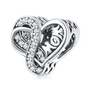 BAMOER 2024 New 925 Sterling Silver Mother and Daughter Hug Charm Beads for Charm Bracelet Personalized DIY Jewelry Making
