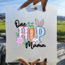 15cm New Easter Egg Rabbit Iron On Heat Transfer Stickers For Clothes DTF Pinted Vinyl Thermal Appliques Washable T-Shirt Decal