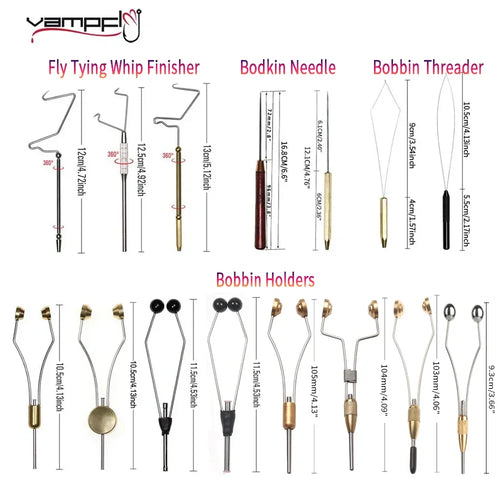 Vampfly 1PCS Fishing Fly Tying Whip Finisher Bobbin Holder Bobbin Threader Bodkin Needle Nymph Midge Streamer Fly Tying Tools