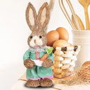 Cute Straw Rabbits Bunny Standing Decorations w/Carrots for Easter Party Home Garden Wedding Ornament Photo Props Crafts