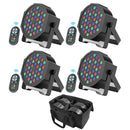 U'King 4 Stück 36 LED Par Licht mit Tasche DMX512 RGB LED Bühnen-Flutlicht Sound-aktivierter Effekt für DJ Party Disco Bühnenlicht