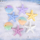 Resin Shell Starfish DIY Cake Topper Kids Mermaid Party Cake Decoration Under the Sea Ocean Birthday Party Decor Baby Shower