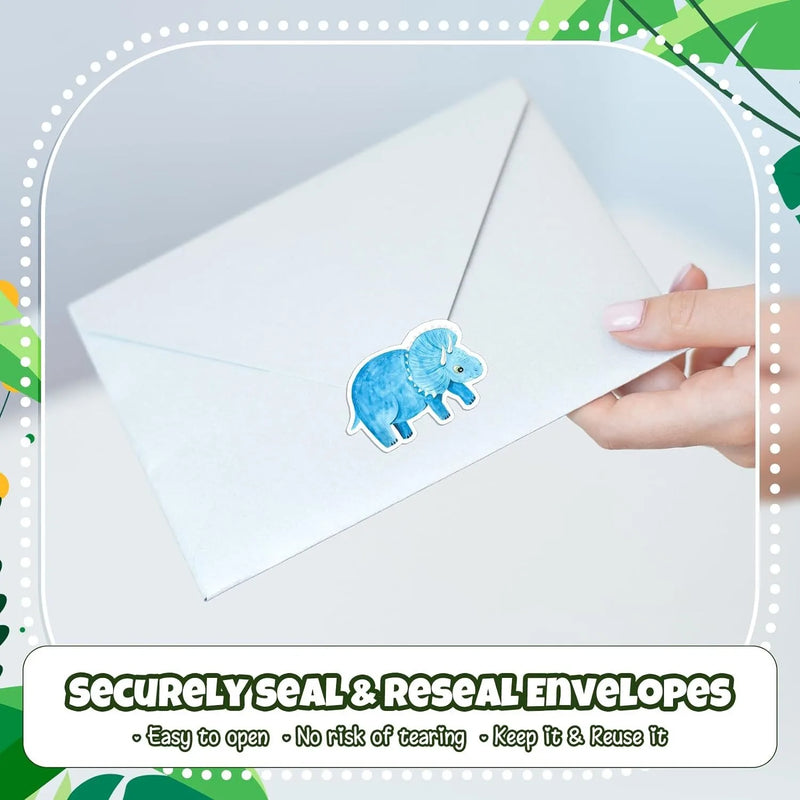 500Pcs /1 Rolls 2.5cm/1inch Dinosaur Animal Anomaly Shaped Sticker Decoration Gift Box Sticker Label Stationery Sticker