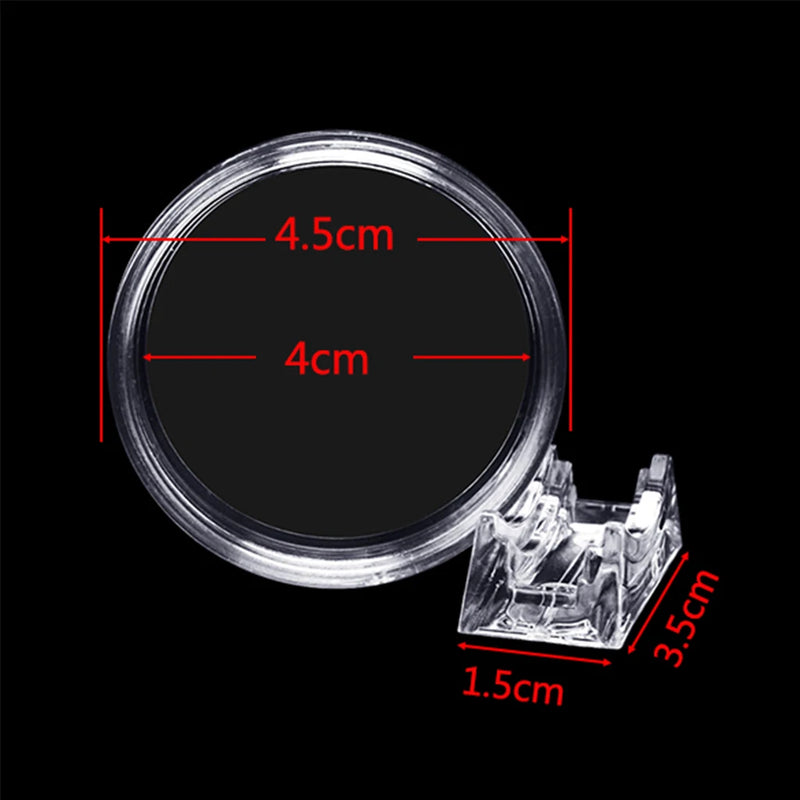 10PCS 40mm Coin Capsule Display Stand Acrylic Round Coin Collecting Storage Box Case for Coin Collection Holder Container