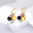 EILIECK 316L Stainless Steel Black White Geometric Earrings For Women Girl Fashion Ear Dangle Jewelry Holiday Gift Bijoux Серьги