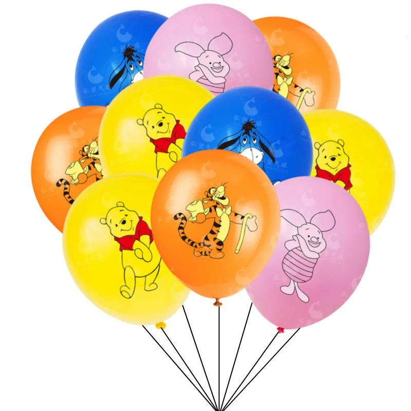 10/30pcs 12Inch Disney Winnie the Pooh Latex Balloon Party Supplies Bear Party Balloons for Baby Shower Birthday Party Decor