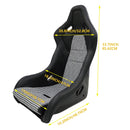 1 PC Large Size Universal Bucket Seat, Strong Fiberglass and PVC Leather Racing Seats, W/Side Mounting And Double Slider, Suitab