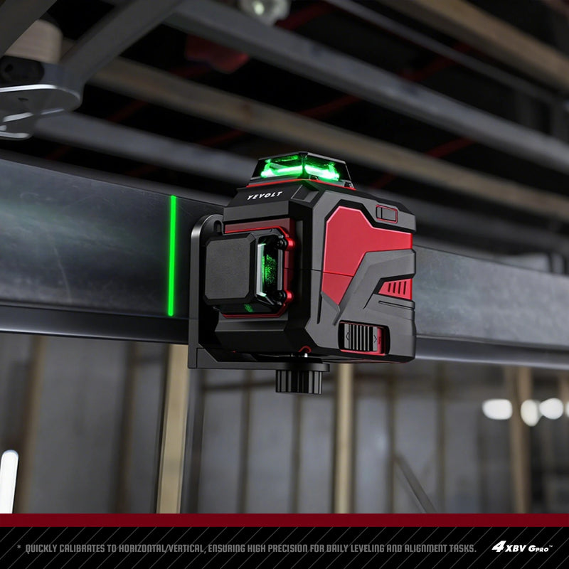 YEVOLT YVGLL4XS12 Series Green Laser Level 3-Plane 12-Line Self-leveling 360 3D Horizontal & Vertical 3.6V 3Ah Power Tools