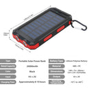 20000mAh Solar Ladegerät Wasserdichte Tragbare Solar Power Bank Zwei 5V USB-Anschlüsse 2 LED Taschenlampe Kompass für Outdoor Camping Wandern