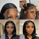 Clearance Sale Human Hair Bob Wig 13x4 Straight Lace Frontal 8-14 Inches Pre Plucked Hair Wigs Brazilian Remy Bone Straight Bob