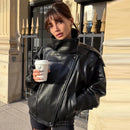 The Rebel Crop | Women's Cropped Leather Bomber Jacket