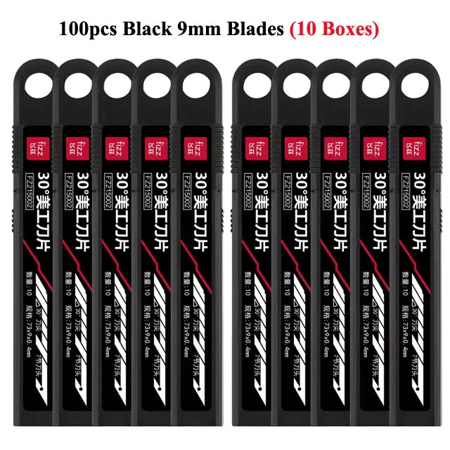 Fizz Metal Utility Knife Blade Paper Cutter Aluminum Alloy Pocket Knifes with Self-Locking Design Stationery Supplies