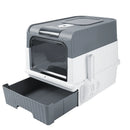 Cat Litter Box Hooded Cat Box Odor-Resistant Fully Enclosed Cat Toilet with Litter Scoop for Home Pets Supplies