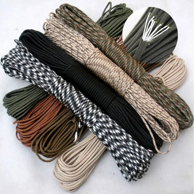 31m Handwoven Seven Core Umbrella Rope 4mm Diameter Outdoor Camping Emergency Tent Fixed Rope Clothesline DIY Bracelet Rope