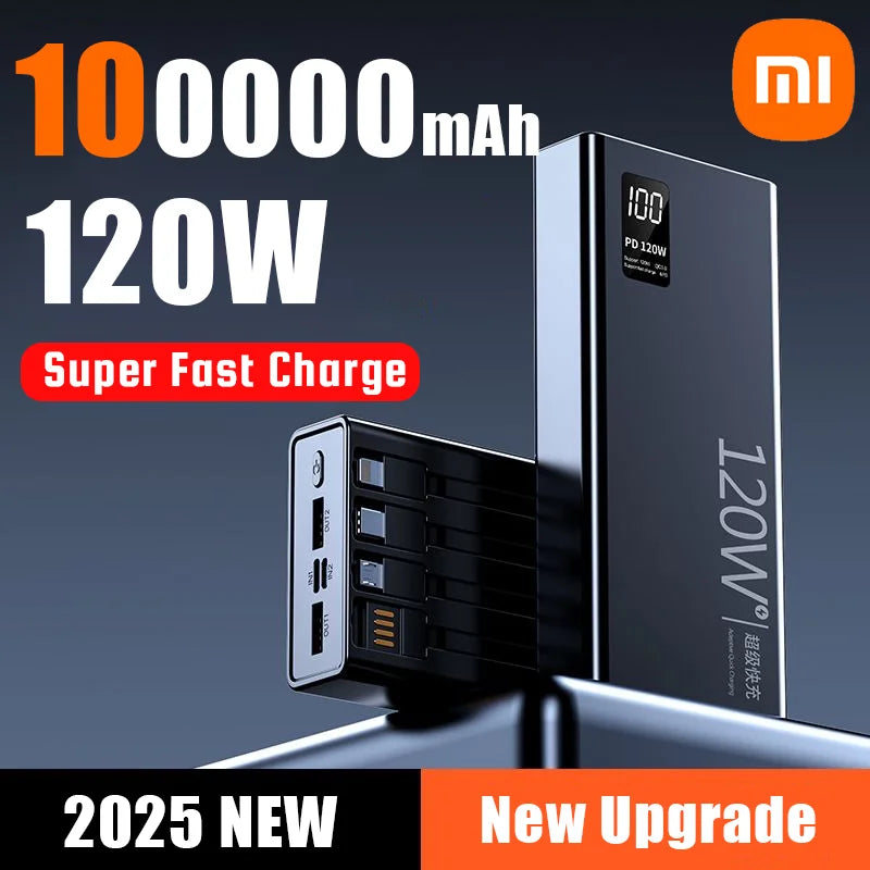 Xiaomi Hot 120W High Capacity Power Bank 100000mAh Fast Charging Powerbank Portable Battery Charger For iPhone  Samsung Huawei