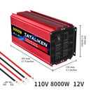 12V/24V to AC 110V 60Hz Pure Sine Wave Inverter Car Power Tranfermer  1600w-8000W Voltage Portable  Converter with LED Display