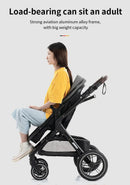 Kinderwagen 3 in 1, vierrädriger Kinderwagen, 2 in 1 Babyauto, leichte Kinderwagen, Multifunktionskinderwagen, Kinderwagen, Poussette
